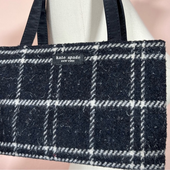 Kate Spade Vintage 90's Y2K window pane check Plaid Small top handle Box Bag - Picture 7 of 15